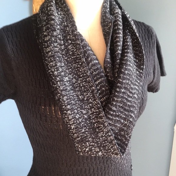 Set of 2 knit sweater bodycon mini dresses red & black short sleeves pull over S - Picture 16 of 16